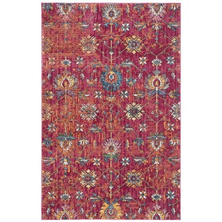Safavieh 8 x 10 ft. Merlot 100 Power Loomed Rectangle Area Rug Red & Multi Color MER107Q-8